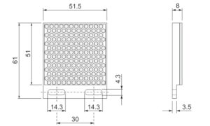 Ανακλαστήρας πλαστικός 61x51mm