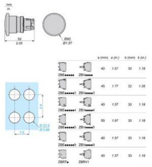 Κεφαλή μπουτόν μανιτάρι με επαναφορά Φ40 mm LED πράσινο